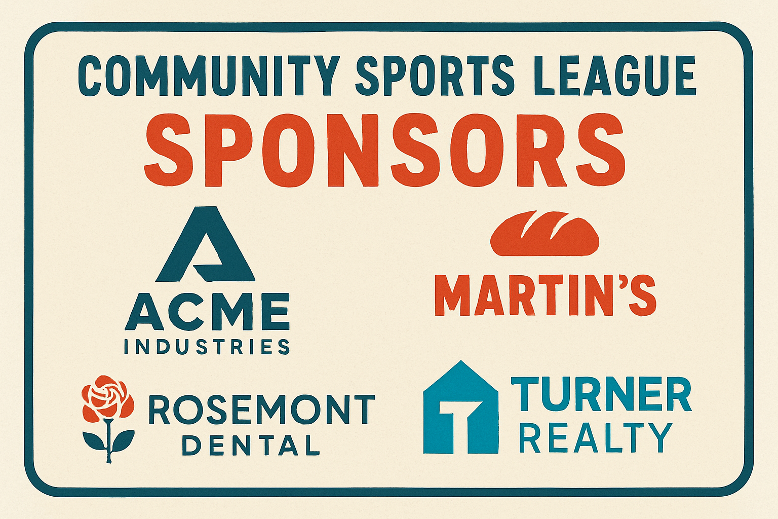 Community Sports League Sponsors